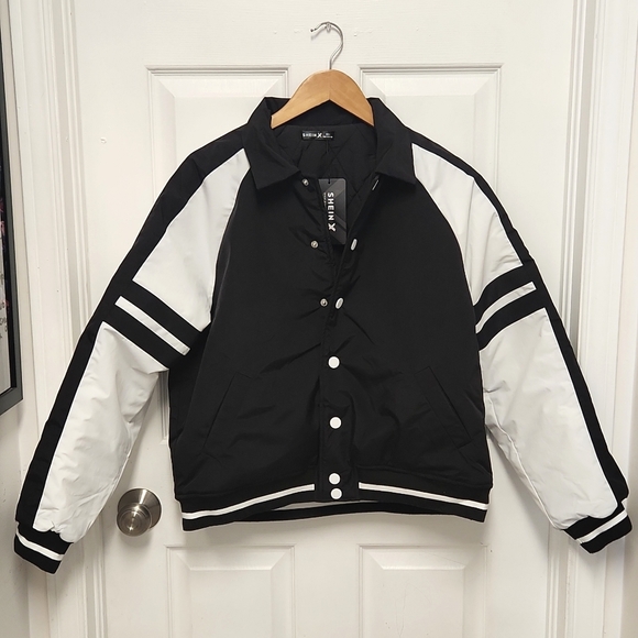 Brand new, SheinX Winter Puffer Jacket size s Black white - Picture 2 of 6